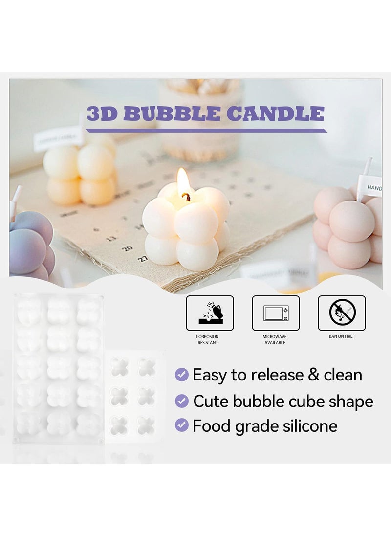 Karp KARP 3D Bubble Candle Cube Molds - 15-Cavity- Ideal for Diwali Candles, Soap Making, Cake Decoration, Pastry, Mousse, Dessert, Trifle, Pudding, Jelly, Cheesecake -Assorted Color (1 Qty)  - Image 3