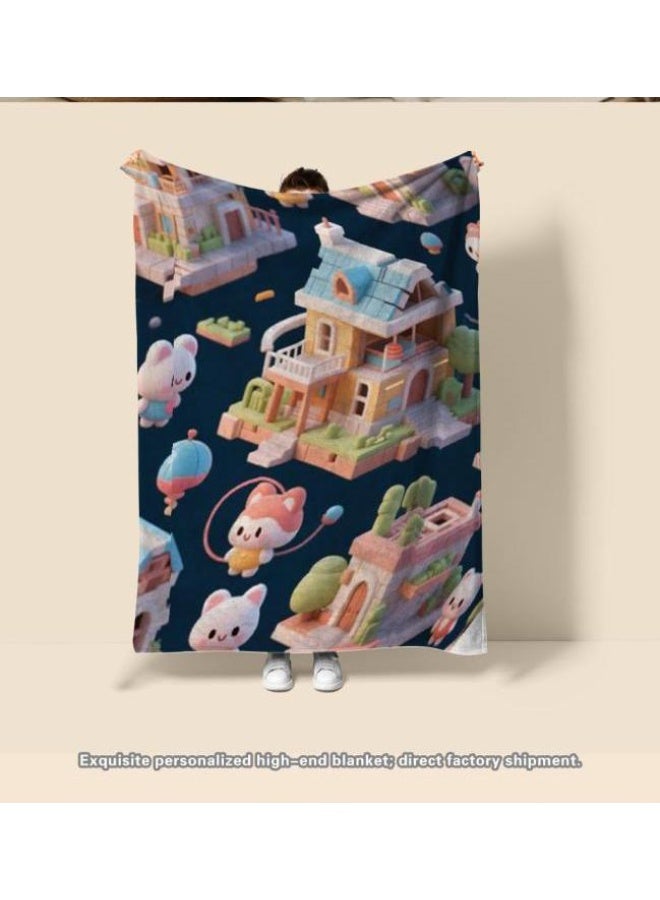 general Baby and children's cartoon flannel thin blanket (warm and comfortable, suitable for sleep, game use) 70cm*100cm - Image 2