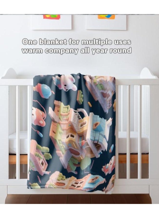 general Baby and children's cartoon flannel thin blanket (warm and comfortable, suitable for sleep, game use) 70cm*100cm - Image 3