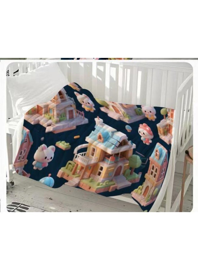 general Baby and children's cartoon flannel thin blanket (warm and comfortable, suitable for sleep, game use) 70cm*100cm - Image 1