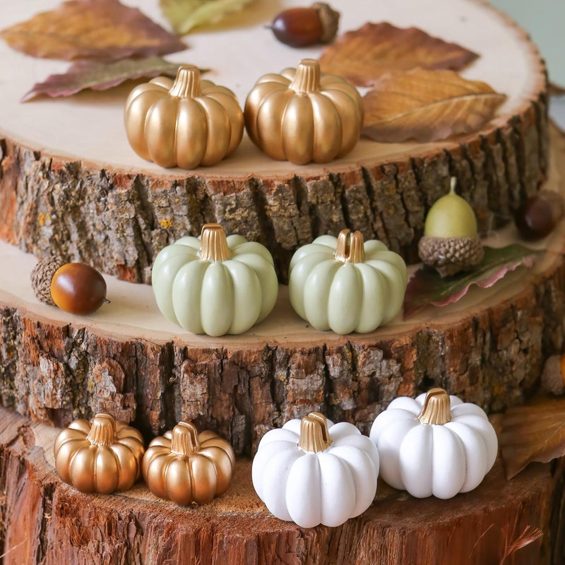 كايت آسبن Kate Aspen Fall Decor Mini Mini Green Pumpkin Place حامل (مجموعة من 6) إعدادات مكان مثالية لديكور عروض عيد الشكر ، حفلات الزفاف الخاصة بالعرائس - Image 2