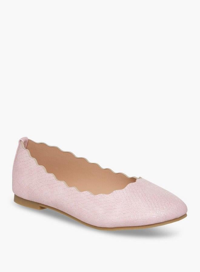 Little Missy Textured Slip-On Ballerina Shoes - Image 3