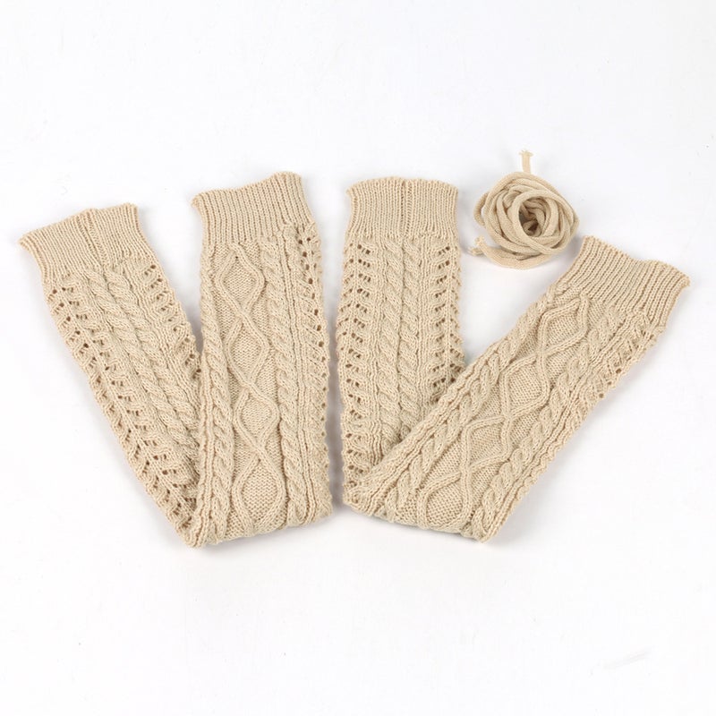 New Woolen Warm Leg Warmers Knee High Socks for Women White.  - Image 5