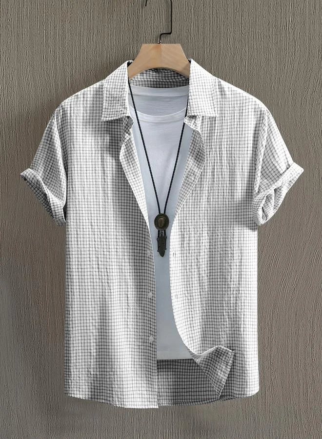 تايك تو Men Plus Size Plaid Casual Shirt