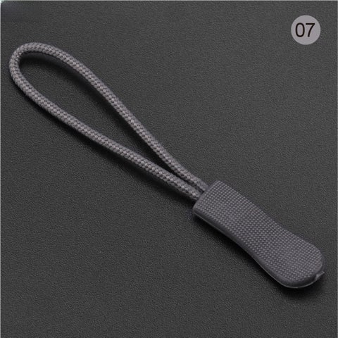 TPU Zipper Pulls Cord Zip Tags for Bags 07# dark gray