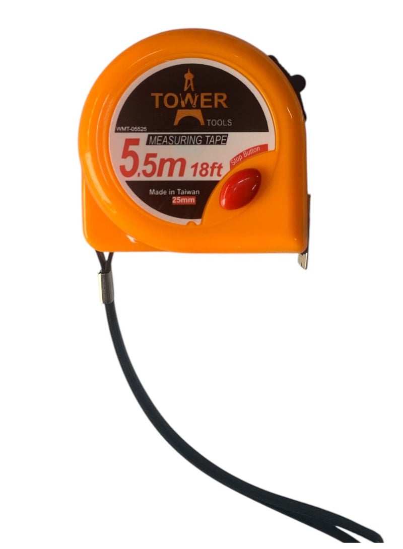 Tower Tools Measuring Tape 5.5m Made in Taiwan - Image 1