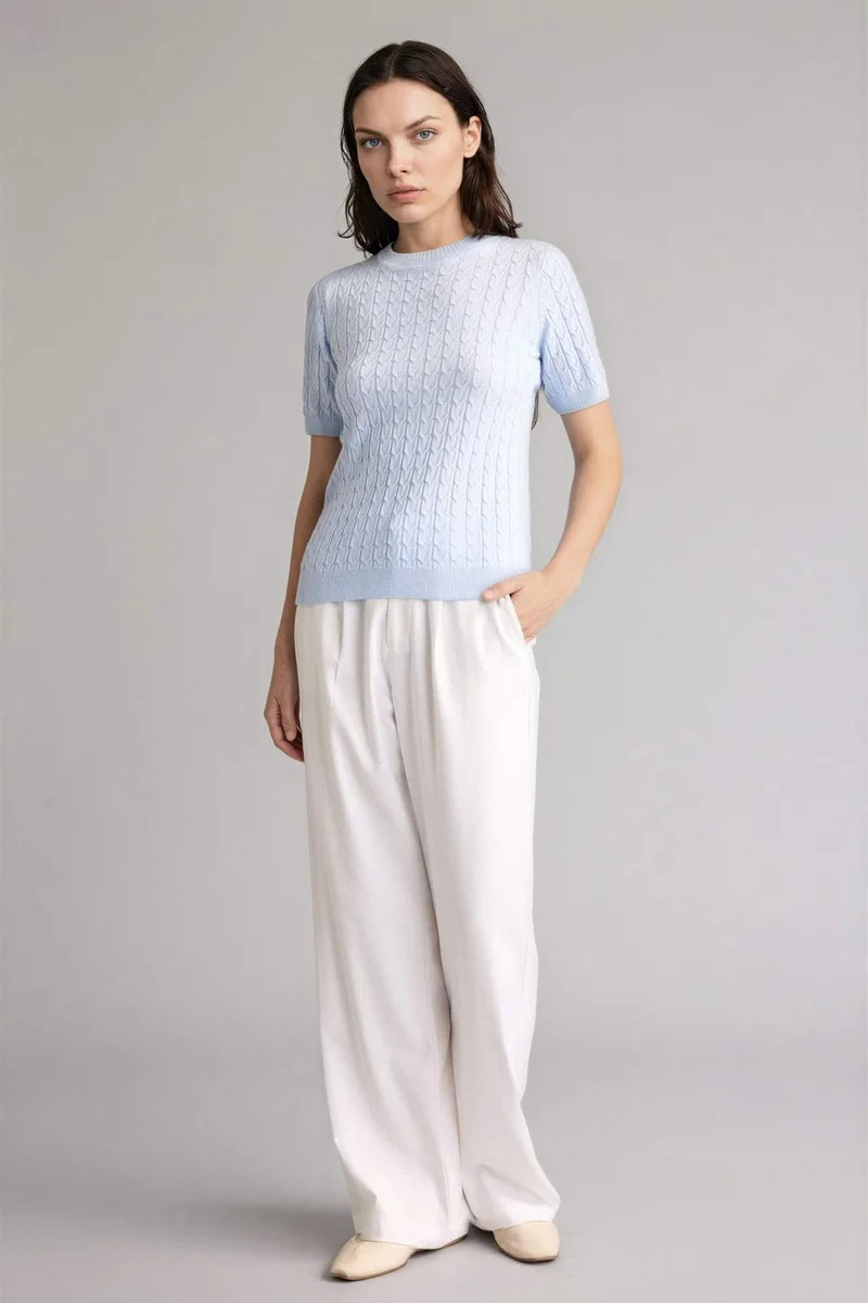 ديفاكتو Regular Fit Crew Neck Pullover