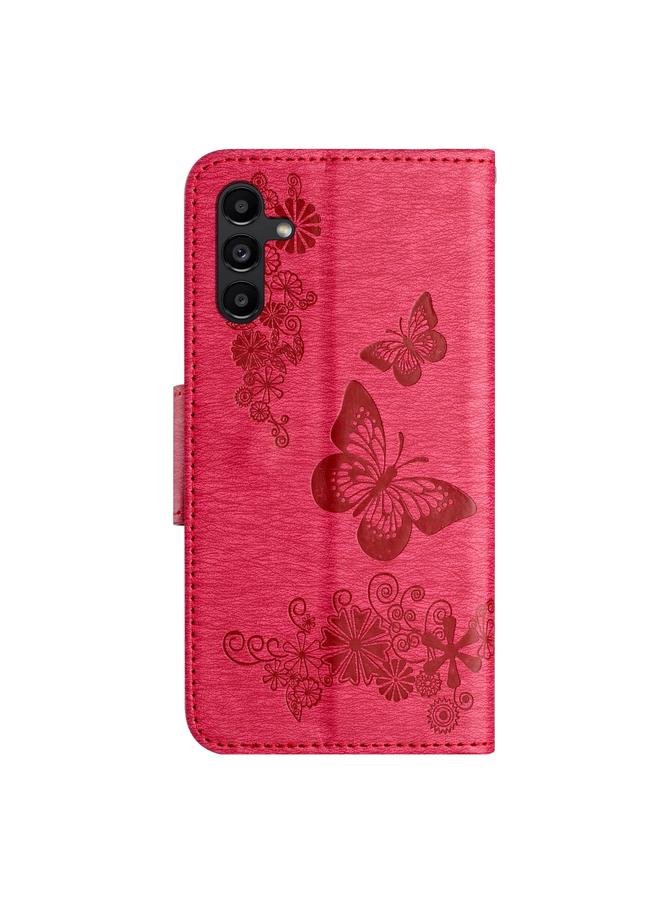 اس-توب جراب لهاتف Samsung Galaxy A35 مصنوع من الجلد المنقوش بنقشة الفراشة - Image 3