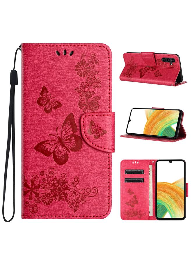 اس-توب جراب لهاتف Samsung Galaxy A35 مصنوع من الجلد المنقوش بنقشة الفراشة - Image 1