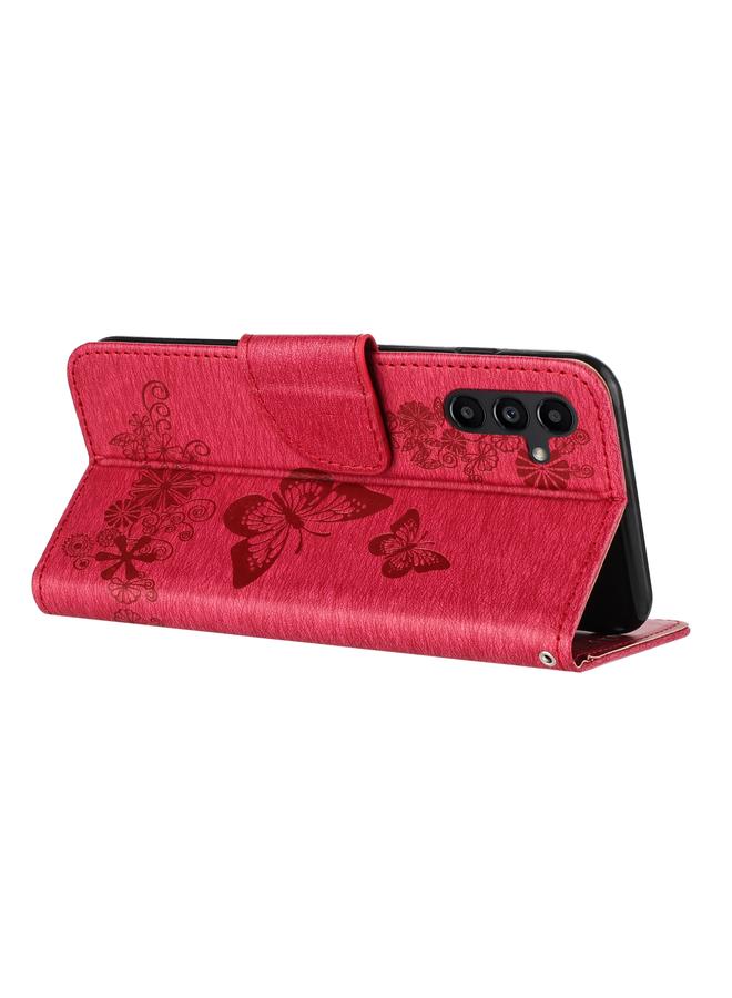 اس-توب جراب لهاتف Samsung Galaxy A35 مصنوع من الجلد المنقوش بنقشة الفراشة - Image 4