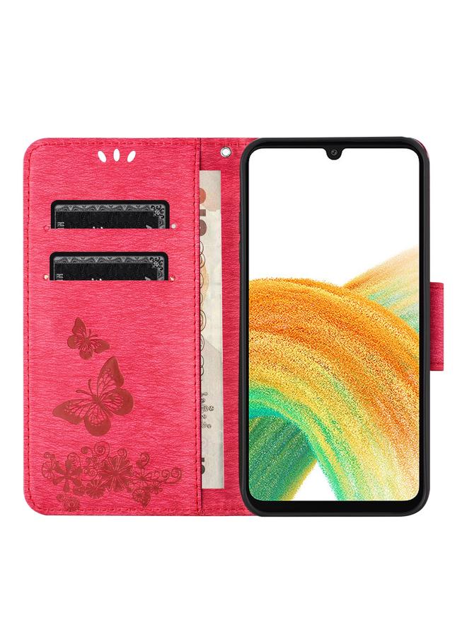 اس-توب جراب لهاتف Samsung Galaxy A35 مصنوع من الجلد المنقوش بنقشة الفراشة - Image 5