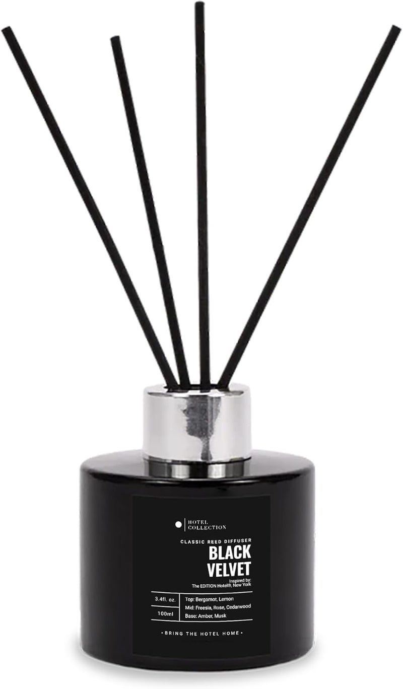 AROMA360 Black Velvet Reed Diffuser Set, Luxury Hotel Inspired Home Diffuser with Hints of Zesty Citrus, Juicy Black Fig, and Floral Rose, Lasting 4 Month Longevity, 100mL - Image 1