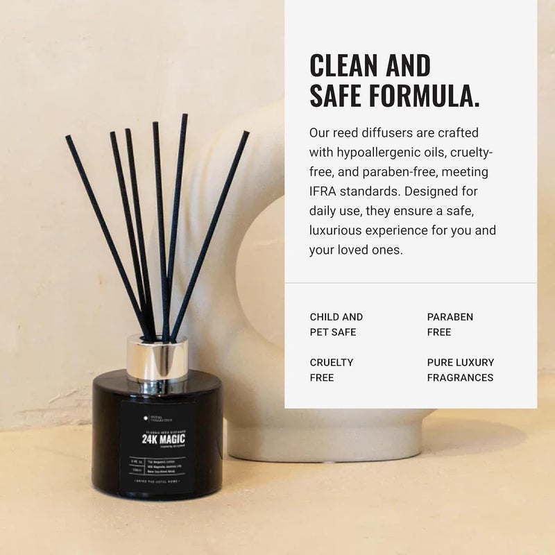 AROMA360 Black Velvet Reed Diffuser Set, Luxury Hotel Inspired Home Diffuser with Hints of Zesty Citrus, Juicy Black Fig, and Floral Rose, Lasting 4 Month Longevity, 100mL - Image 5