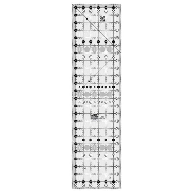 Creative Grids Quilt Ruler 6-1/2in x 24-1/2in Rectangle - CGR24 â€“ Made in USA, Non-Slip Grip Acrylic Quilting, Sewing, Crafting, Patchwork Ruler for Measuring & Cutting Fabric - Image 1
