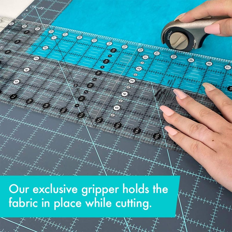 Creative Grids Quilt Ruler 6-1/2in x 24-1/2in Rectangle - CGR24 â€“ Made in USA, Non-Slip Grip Acrylic Quilting, Sewing, Crafting, Patchwork Ruler for Measuring & Cutting Fabric - Image 2