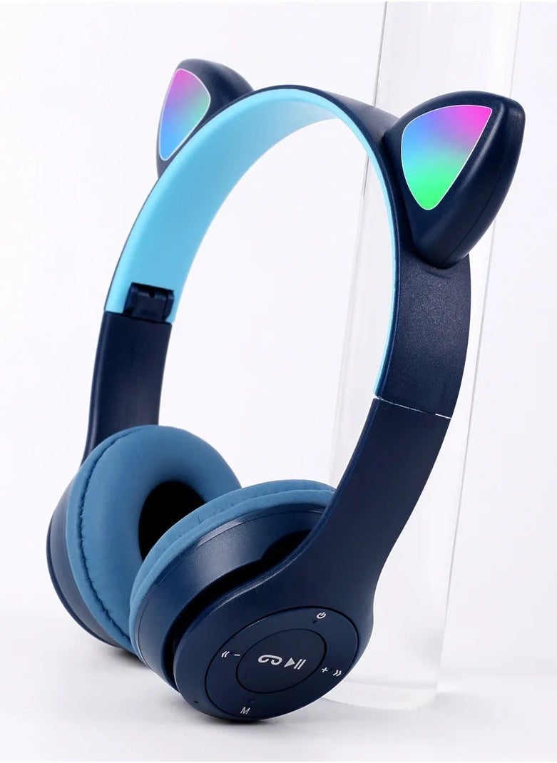 P47 - CAT EAR-P47M-Wireless cat ear headphone that supports Bluetooth connectivity-RGP lighting- AUX-TF- Radio- Very pure Hi-Fi sound with built-in microphone-Elegant design with the highest materials - Image 1