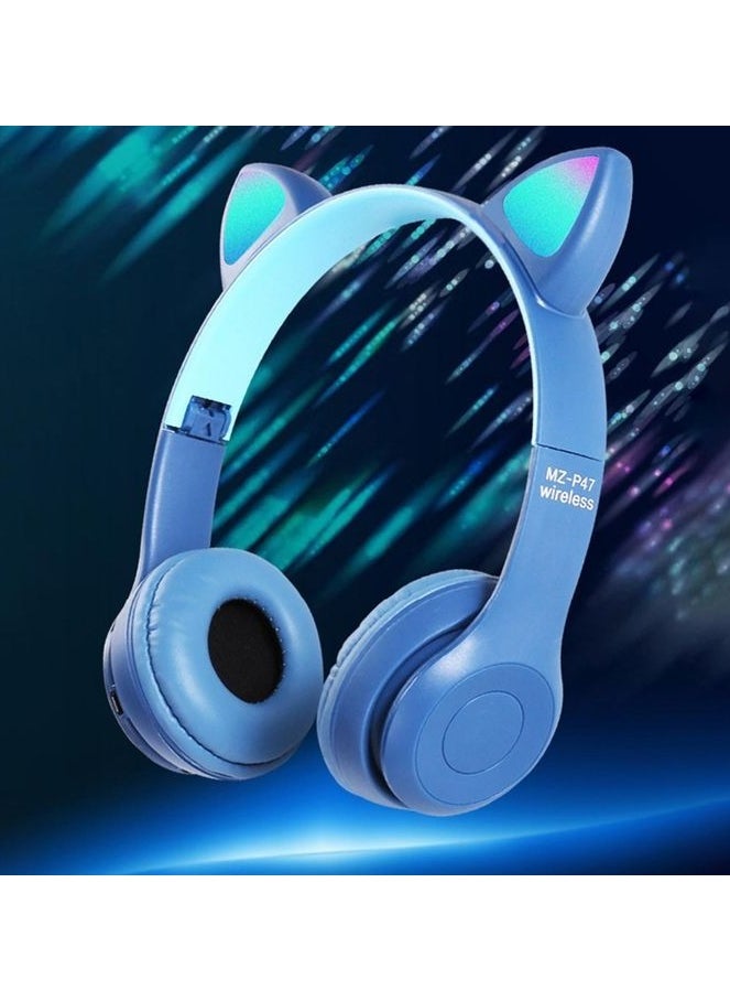 P47 - CAT EAR-P47M-Wireless cat ear headphone that supports Bluetooth connectivity-RGP lighting- AUX-TF- Radio- Very pure Hi-Fi sound with built-in microphone-Elegant design with the highest materials - Image 1