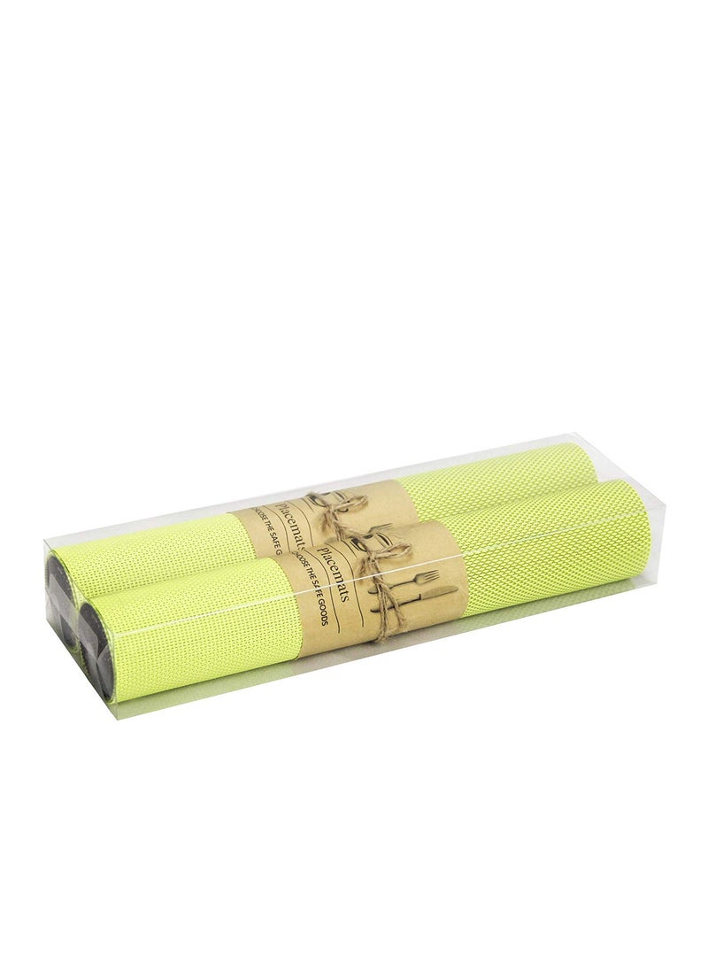 Skylofts - Skylofts 4pcs PVC Dining Table Mats Kitchen Place Mats (45cm * 30cm) Green with Box - Image 1