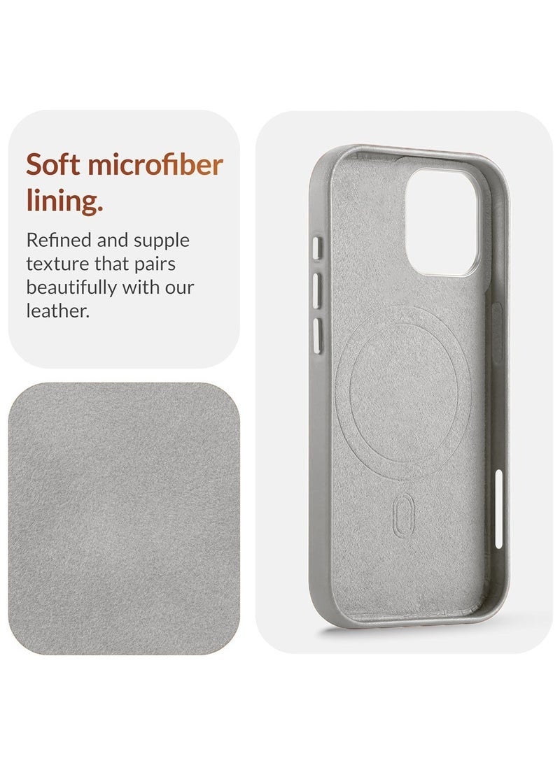 ELTRAZONE iPhone 17 5G 2025 Luxury Leather Magnetic Case | Original MagSafe Compatible Wireless Charging Cover | Shockproof Slim Protective Case with Premium Finish (MCMPMN) – Grey - Image 2