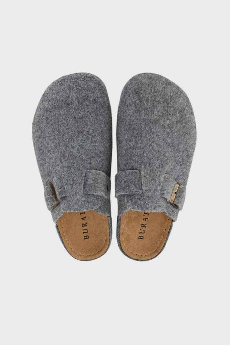 Buratti Belted Felt Winter Home Slippers Men's Slippers 6711003