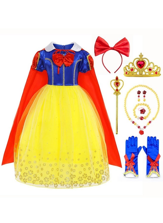 هالامودو فستان زي الأميرة الثلج للبنات فساتين حفلات عيد الميلاد ملابس كوسبلاي هالوين للأطفال مع إكسسوارات لعب الأدوار والمسابقات والأحداث ذات المواضيع - Image 1