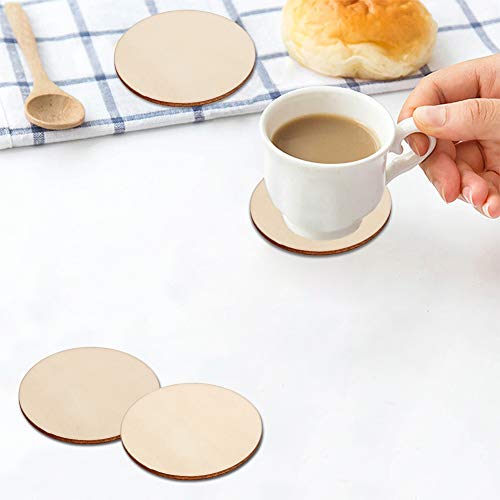 Blisstime Unfinished Wood Circles for Crafts, Wood Rounds for Crafts, Round Discs for Painting, Writing, DIY Supplies, Engraving and Carving, Home Decorations (3" 36 Pcs) - Image 5