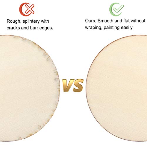 Blisstime Unfinished Wood Circles for Crafts, Wood Rounds for Crafts, Round Discs for Painting, Writing, DIY Supplies, Engraving and Carving, Home Decorations (3" 36 Pcs) - Image 3