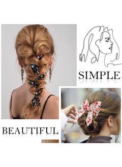 Chuangdi 10 Pcs Hair Scarf Hair Scrunchies With Ribbon Chiffon Floral Hair Scarves Boho Elastic Floral Bow Hair Ties 2 In 1 Vintage Hair Accessories For Women Girls  - Image 5