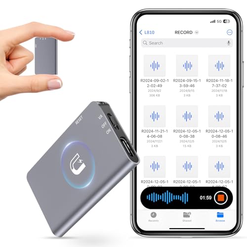 HEVAVW 64GB Magnetic Digital Voice Recorder - 40 Hours Continuous Recording Device Voice Activated Recorder with AI-Intelligent Triple Noise Reduction - Audio Recorder Device for Lectures Meetings Interviews - Image 1