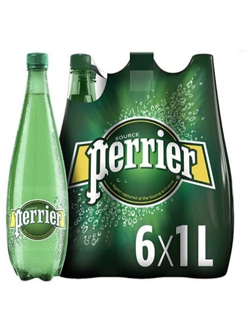 Perrier Natural Sparkling Water 1L Pack of 6 | Premium Carbonated Mineral Water, Refreshing & Zero Calories | PET Bottles UAE - Image 2