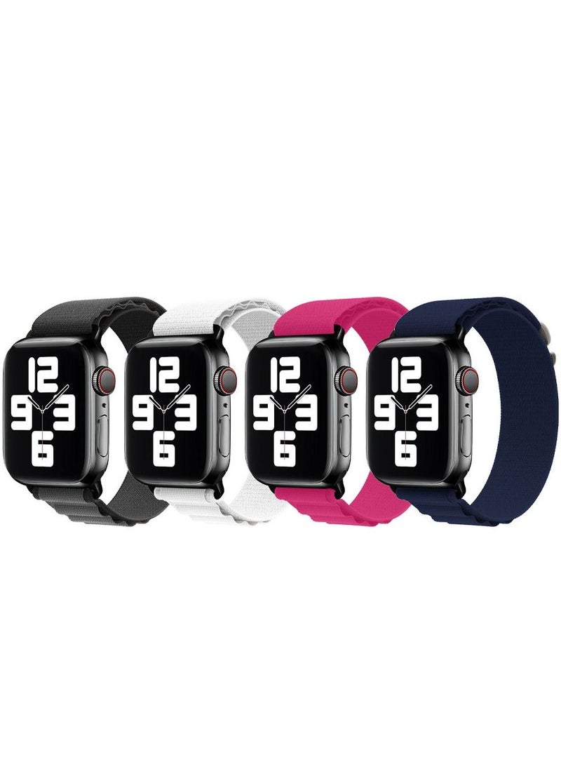 CATANES - 4 Pack Of Apple Watch Alpine Loop Band 38mm 40mm 41mm Women Men Adjustable with Metal G-Hook Strap for iWatch Series 7/SE/6/5/4/3/2/1 Multicolour - Image 1