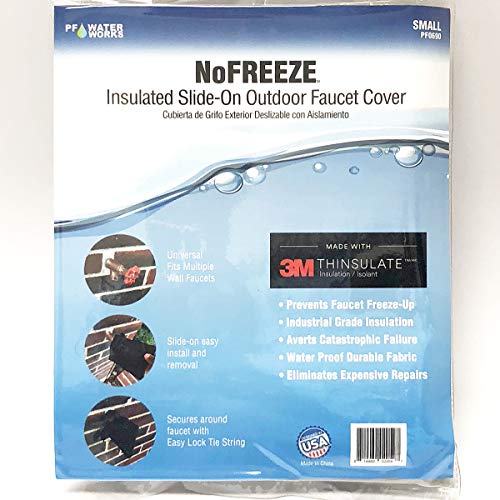 PermaFLOW PF WaterWorks PF0690-2 NoFREEZE Outdoor Wall Faucet Freeze Protection Cover/Sock-Hiigh Quality 3M Thinsulate Insulation-Size Small (6" x 7"), 2 Pack, Black - Image 5