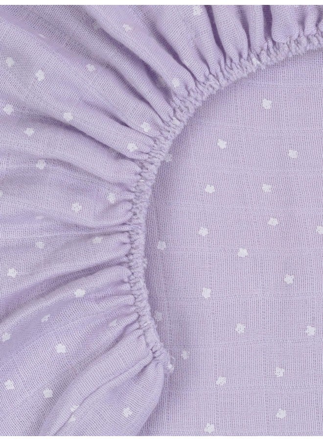 Under The Nile Muslin - Bassinet Sheet - Lavender Stars - Organic Cotton - Image 2