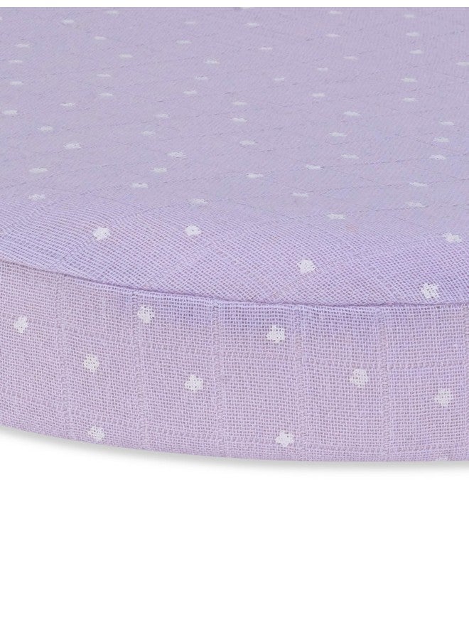 Under The Nile Muslin - Bassinet Sheet - Lavender Stars - Organic Cotton - Image 1