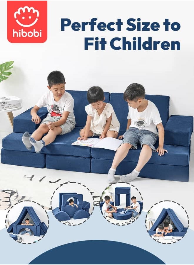 Kid 11-Piece Modular Sofa - Large Creative Play Couch, Promotes Children's Creativity and Motor Skills, Multi-Functional for All Ages, Doubles as Play Toy and Comfortable Seating 