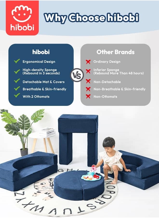 hibobi - Kid 11-Piece Modular Sofa - Large Creative Play Couch, Promotes Children's Creativity and Motor Skills, Multi-Functional for All Ages, Doubles as Play Toy and Comfortable Seating - Image 1