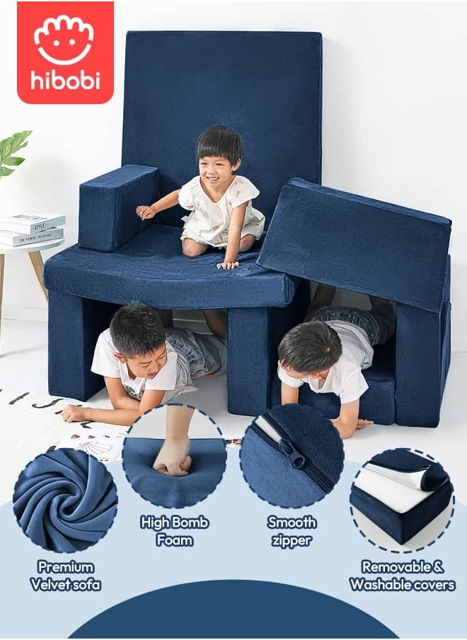 hibobi - Kid 11-Piece Modular Sofa - Large Creative Play Couch, Promotes Children's Creativity and Motor Skills, Multi-Functional for All Ages, Doubles as Play Toy and Comfortable Seating - Image 1