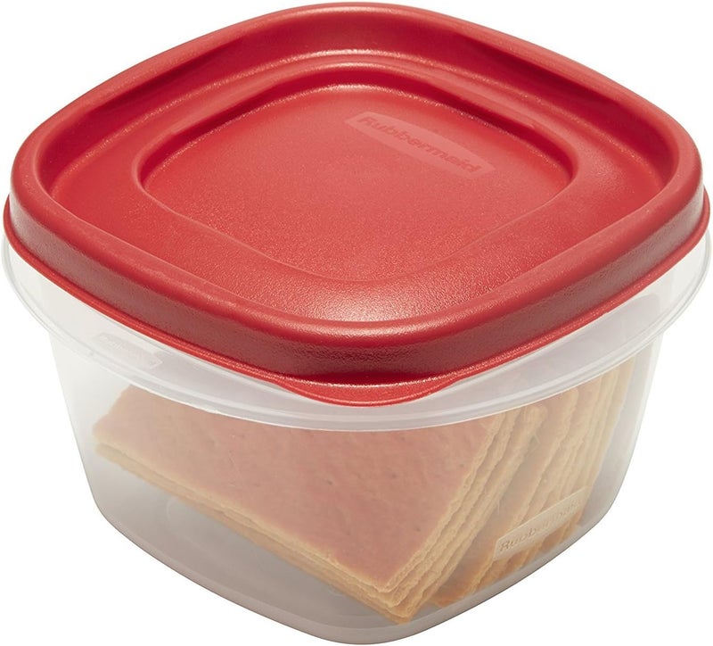 Rubbermaid حاويات تخزين الطعام من Rubbermaid Easy Find Lids سعة 2 كوب باللون الأحمر المتسابق مجموعة 4 قطع - Image 2