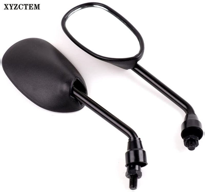 XYZCTEM مرآة جانبية خلفية بتصميم ريترو أسود من XYZCTEM مع قاعدة مقود 7/8" محول 8 مم لدراجة الجبل BMX دراجة نارية دراجة ترابية ATV كروزر تشوبر - زوج - Image 2