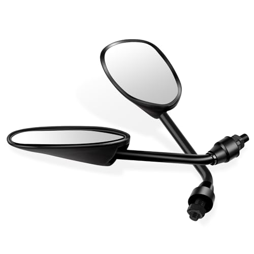 XYZCTEM مرآة جانبية خلفية بتصميم ريترو أسود من XYZCTEM مع قاعدة مقود 7/8" محول 8 مم لدراجة الجبل BMX دراجة نارية دراجة ترابية ATV كروزر تشوبر - زوج - Image 4