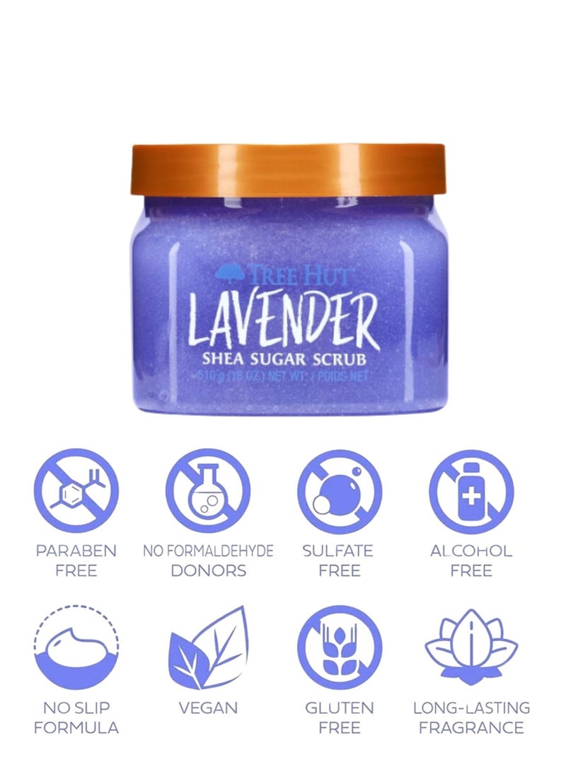تري هت مقشر سكر الشيا، لافندر، 510 جرام | مقشر للجسم بزبدة الشيا والزيوت الطبيعية | علاج عطري مريح برائحة اللافندر | تقشير عميق وترطيب فائق - Image 4