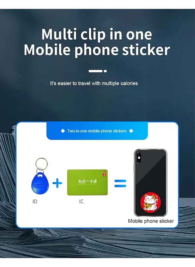 XiuWoo NFC Reader Writer NFC Card Copier Writer RFIDs Reader Writer ID IC Elevator Card Reader Duplicator for Access Control System Built in Battery (5 T5577 Cards 5 T5577 Buckles)  - Image 3