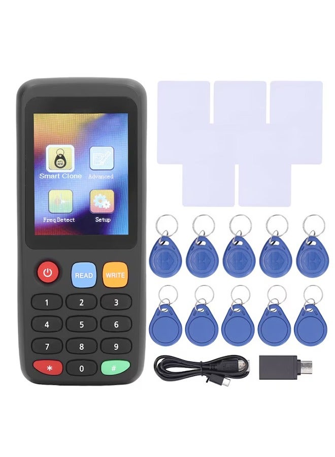 XiuWoo NFC Reader Writer NFC Card Copier Writer RFIDs Reader Writer ID IC Elevator Card Reader Duplicator for Access Control System Built in Battery (5 T5577 Cards 5 T5577 Buckles)  - Image 1