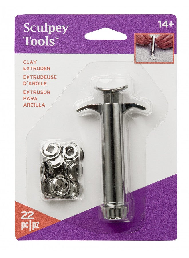 Polyform Sculpey Tools Clay Extruder 20 piece set, die cast steel construction, Great for DIY projects using polymer oven-bake clay, great for all skill levels  - Image 1