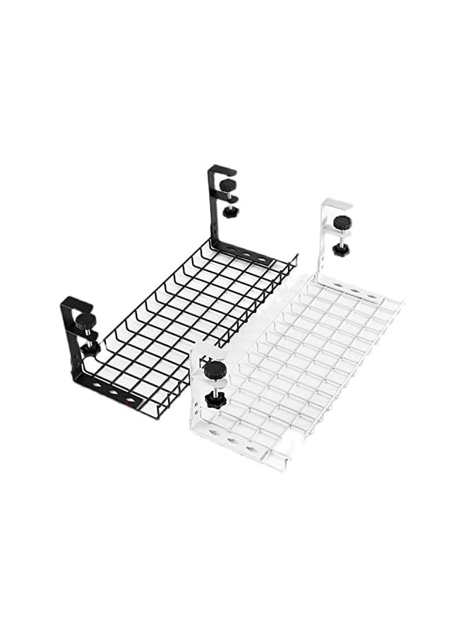 promass Under Desk Cable Management Tray, 50cm No Drill Under Table Cable Organizer, Wire Management Tray, Cord Cable Management Rack, Steel Cable Basket for Home/Office (50cm, White) - Image 5
