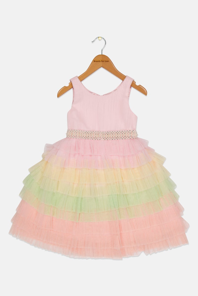american Princess Toddlers Girl Beaded Dress, Multicolor  - Image 1