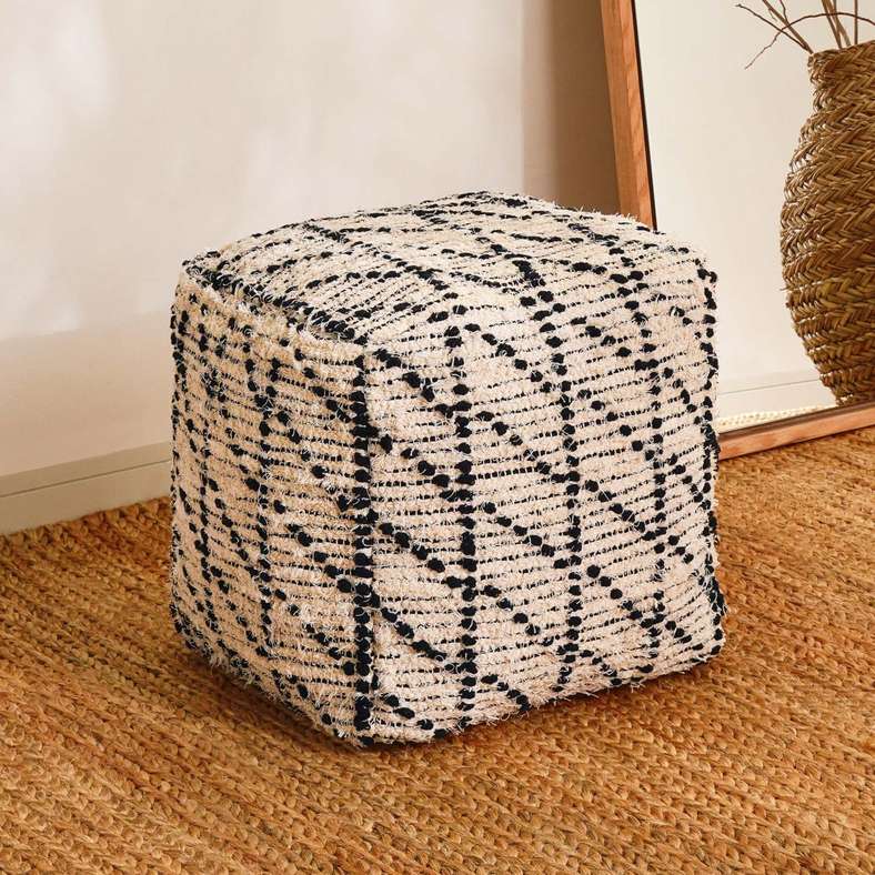 Pan Home Natural Filled Pouf for Home Decor