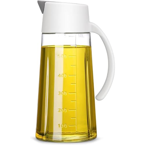 MUAC 650ml Glass Oil and Vinegar Dispenser Bottle with Automatic Opening and Closing |Free Spot Measuring Oil Dispenser Bottle for Pouring Olive Oil, Vinegar, Soya Sauce, etc. - Image 1