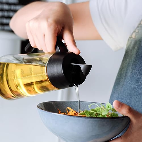 MUAC 650ml Glass Oil and Vinegar Dispenser Bottle with Automatic Opening and Closing |Free Spot Measuring Oil Dispenser Bottle for Pouring Olive Oil, Vinegar, Soya Sauce, etc. - Image 3