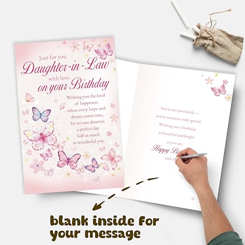 Bewoow Funny & Heartfelt Birthday Card for Daughter-in-Law - Wonderful Greetings from Mother-in-Law, Birthday Wishes for Family - Image 3